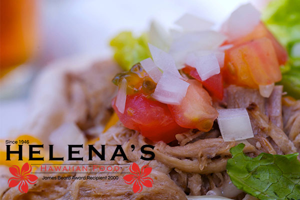 image of home page for Helena's Hawaiian Food website